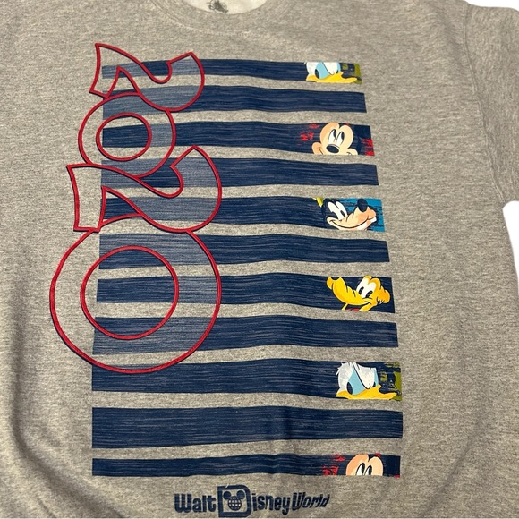 Walt Disney World 2020 Crewneck Sweatshirt Medium Gray with Characters & Parks - Picture 3 of 9